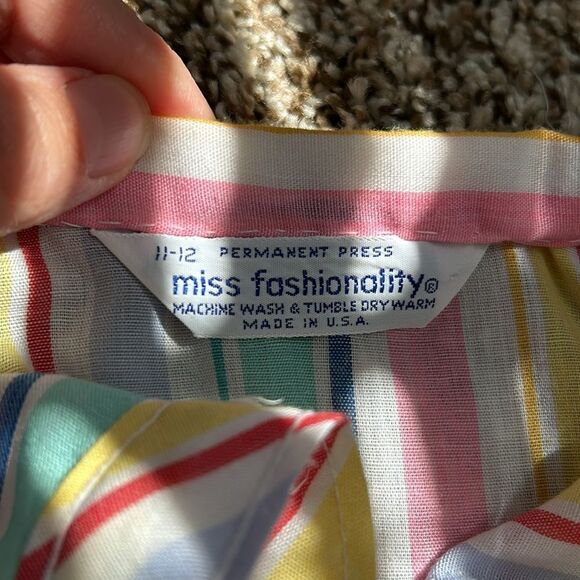 Vintage 70s Miss Fashionality Rainbow Shortsleeve Summer Top Made in the USA - Picture 6 of 9